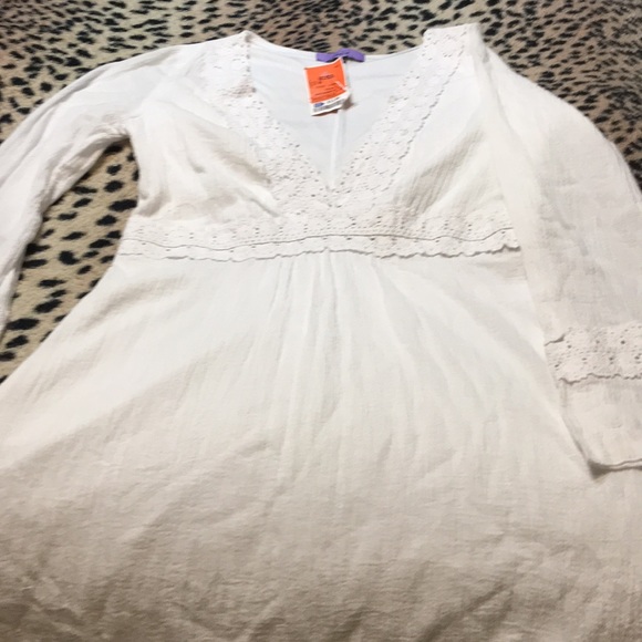 White linen knee length dress - Picture 1 of 6